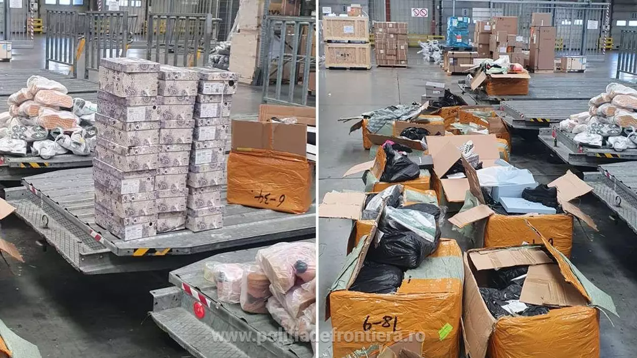 Aproximativ trei tone de bunuri contrafăcute, confiscate pe Aeroportul Otopeni. Unde urmau să ajungă