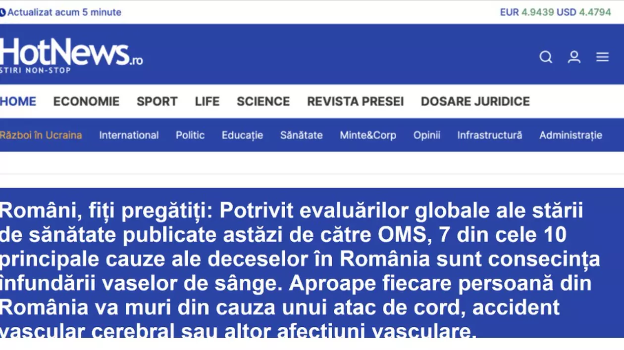 Site-ul agenției de știri HotNews, clonat și folosit într-o escrocherie cu „un medicament-minune”