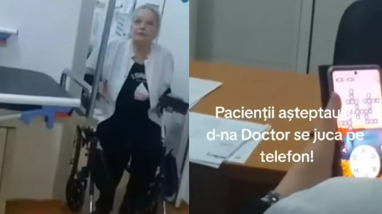 Medic din Huși, surprins în timp ce se juca pe telefon, iar pacienții stăteau la ușă: „Poți să aștepți și trei ore"