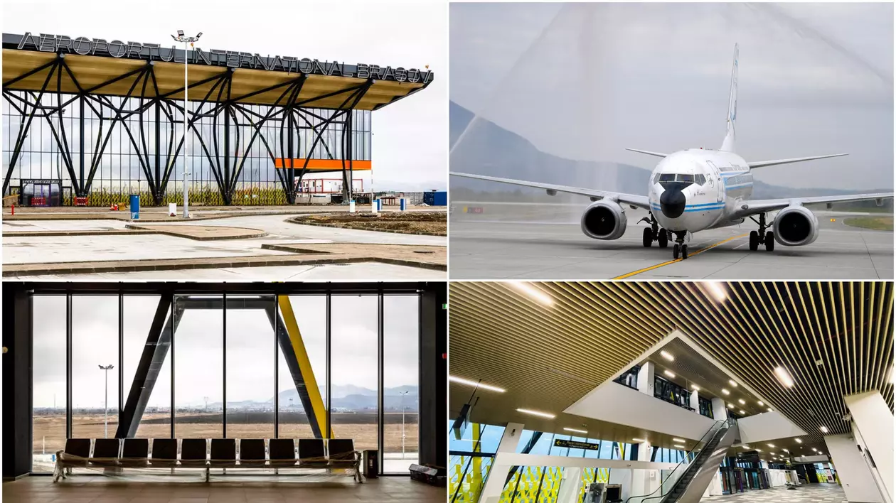 IMAGINI. Cum arăta acum un an aeroportul neterminat din Brașov și cum au reușit să-l finalizeze. Este primul aeroport nou din România din ultimii 50 de ani