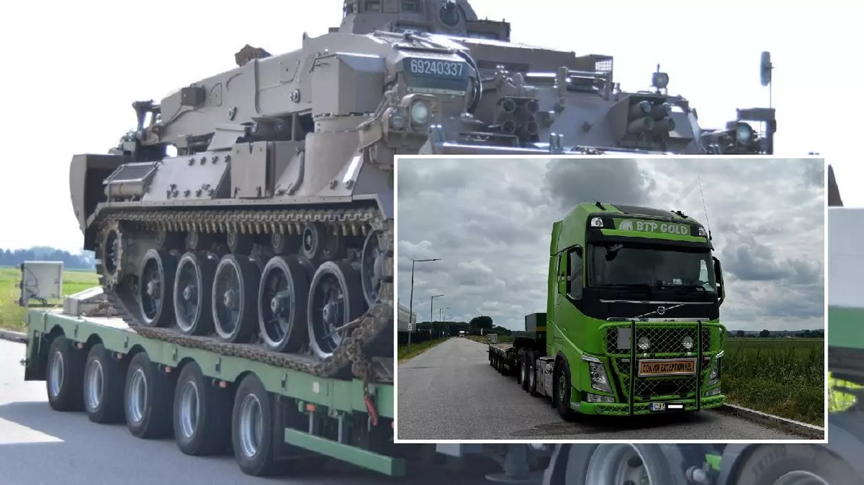 Tancul pe care un șofer român de TIR îl transporta ilegal spre țară a dispărut de pe camionul imobilizat lângă autostradă, în Germania