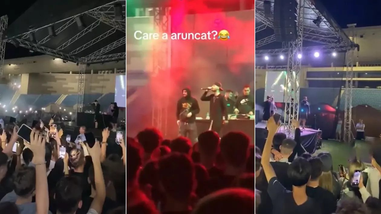 VIDEO. Înjurături, obiecte aruncate pe scenă și limbaj suburban la concertul de 100.000 de lei plătit de Primăria Târgu Jiu pentru absolvenții de liceu