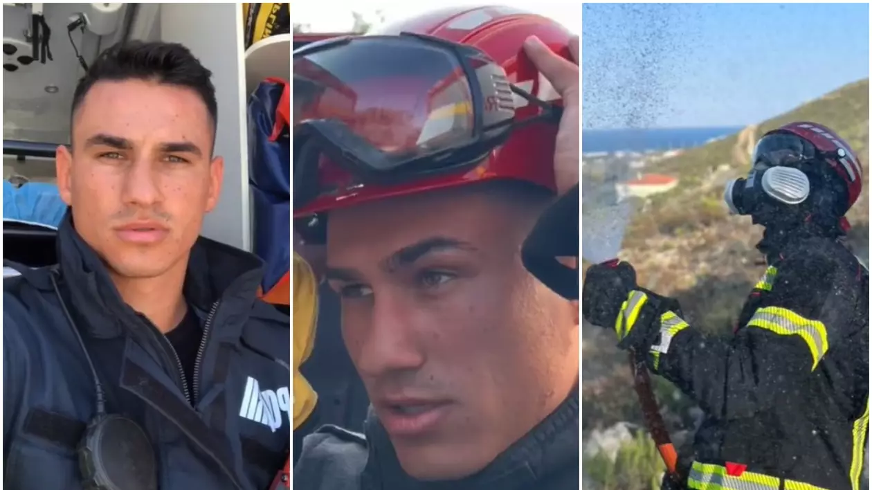 Un tânăr pompier român care a stins incendii în insula Rodos e viral pe TikTok și adorat de tinerele din Grecia: „Mă căsătoresc cu tine!”