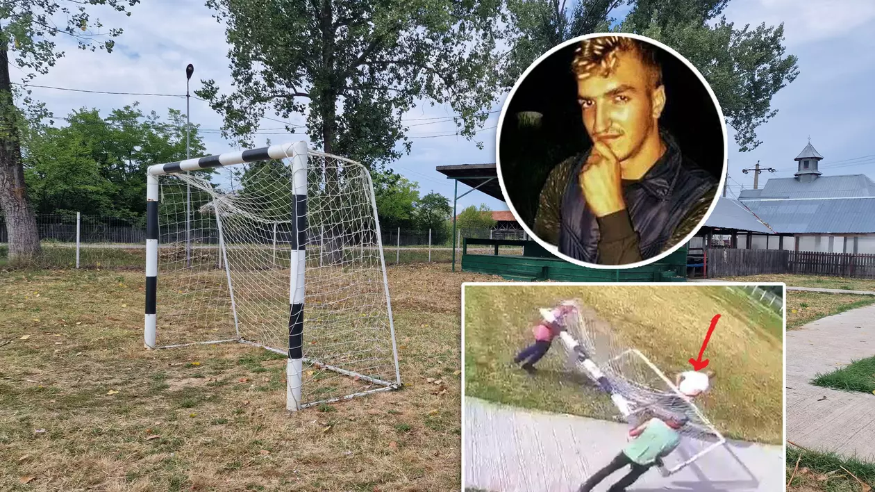 VIDEO. Un tânăr de 23 de ani a murit strivit de o poartă de fotbal, după ce angajații Primăriei au mutat-o pentru un picnic de Ziua Comunei. Primarul neagă, dar imaginile surprind momentul