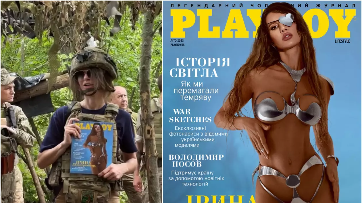 Soția unui politician ucrainean, care și-a pierdut un ochi într-o tentativă de asasinat a rușilor, pe coperta primului număr Playboy apărut în Ucraina de la începutul războiului