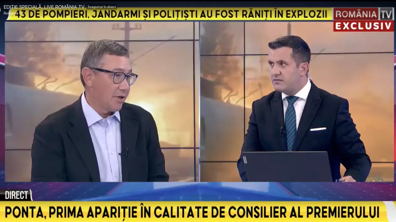 Un interviu la România TV: Victor Ponta vorbește continuu, moderatorul clipește, ca să nu-l deranjeze
