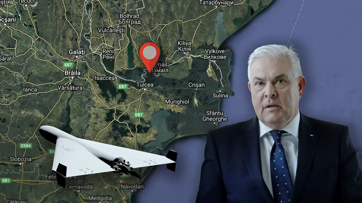 Ministrul Apărării spune că „bucăți care pot fi dintr-o dronă” rusească au fost găsite în România, vizavi de portul ucrainean Ismail