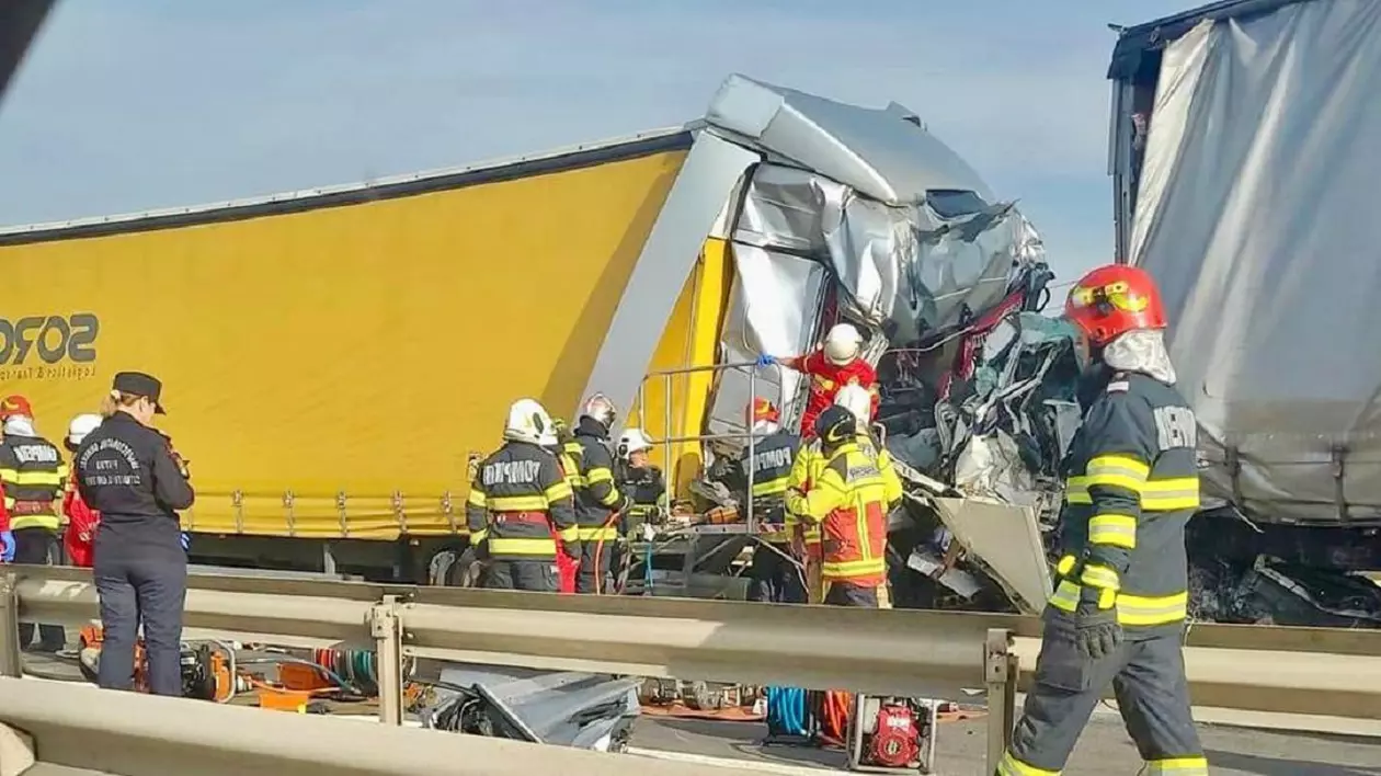 Cine sunt cei cinci bărbați morți în accidentul de pe A1, unde un microbuz a fost strivit complet între două camioane