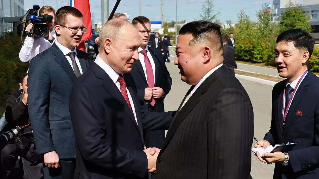 Kim Jong-un, întâmpinat de Vladimir Putin, la un cosmodrom din estul Rusiei. „Sunt bucuros să vă văd” - VIDEO