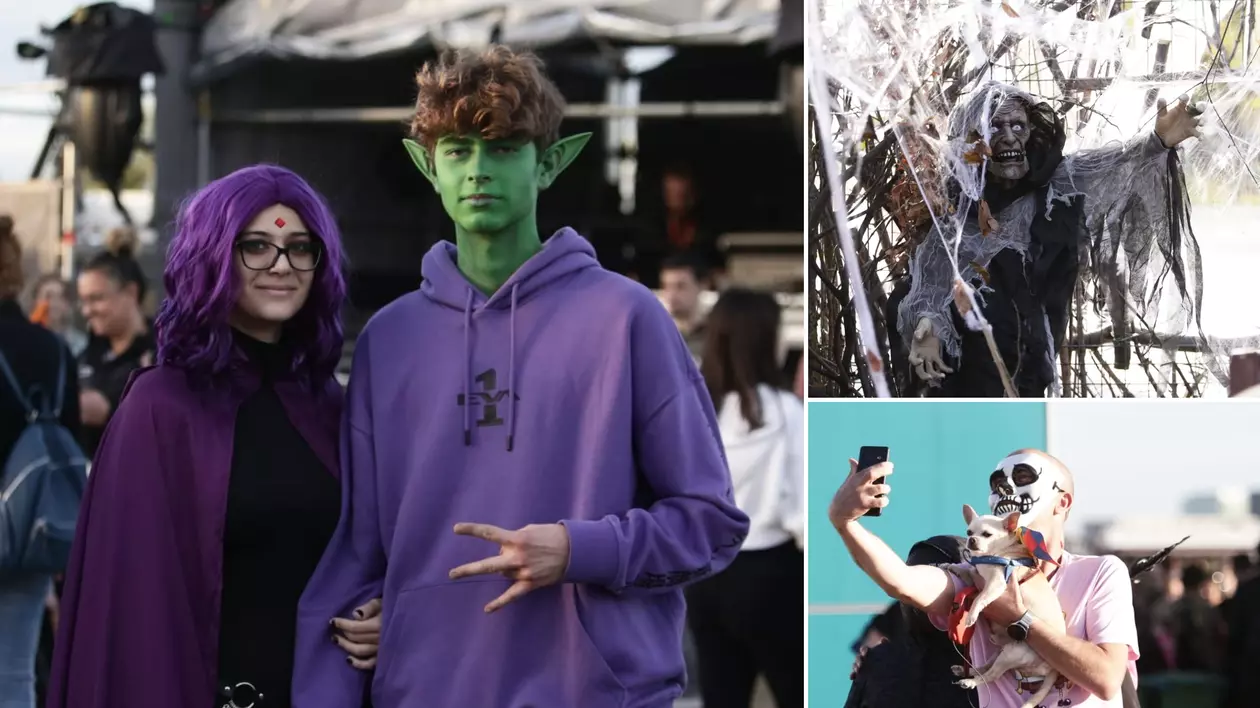 FOTOREPORTAJ. Lacul Morii s-a transformat pentru cel mai mare festival de Halloween din România cu 15,5 tone de dovleci și peste o mie de baloți de paie