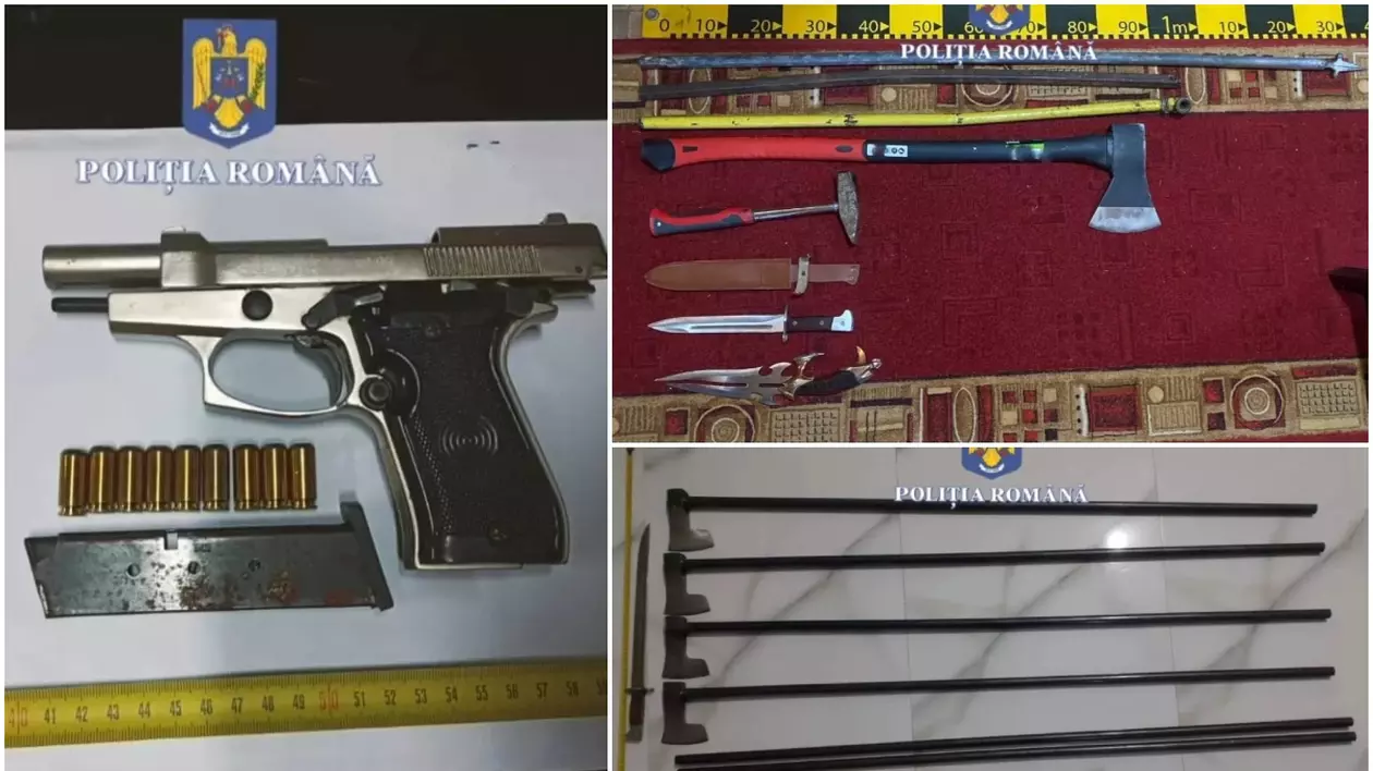 Două clanuri de interlopi s-au bătut cu bâte, macete, săbii, pistoale şi topoare, pe stradă, în Ploiești. 11 bărbați au fost reținuți