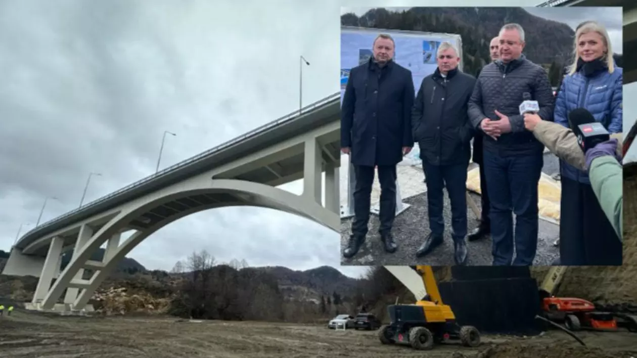 „Un pod spectaculos din Argeș e foarte aproape de deschidere”, spune directorul CNAIR după o vizită pe șantier, alături de Ciucă, Bode și Gorghiu