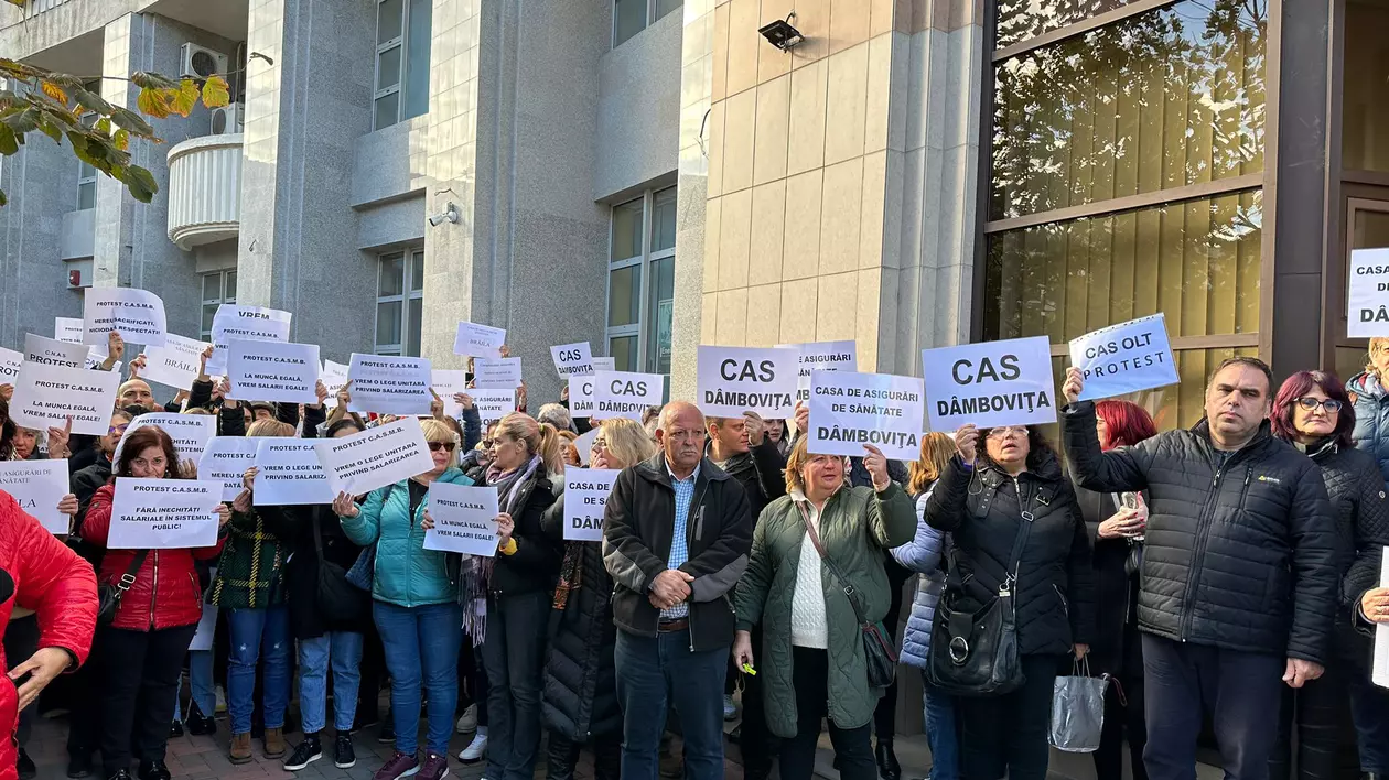 Angajații Caselor de Asigurări de Sănătate au oprit protestul, după ce legea care permite majorarea salariilor a fost adoptată de Parlament