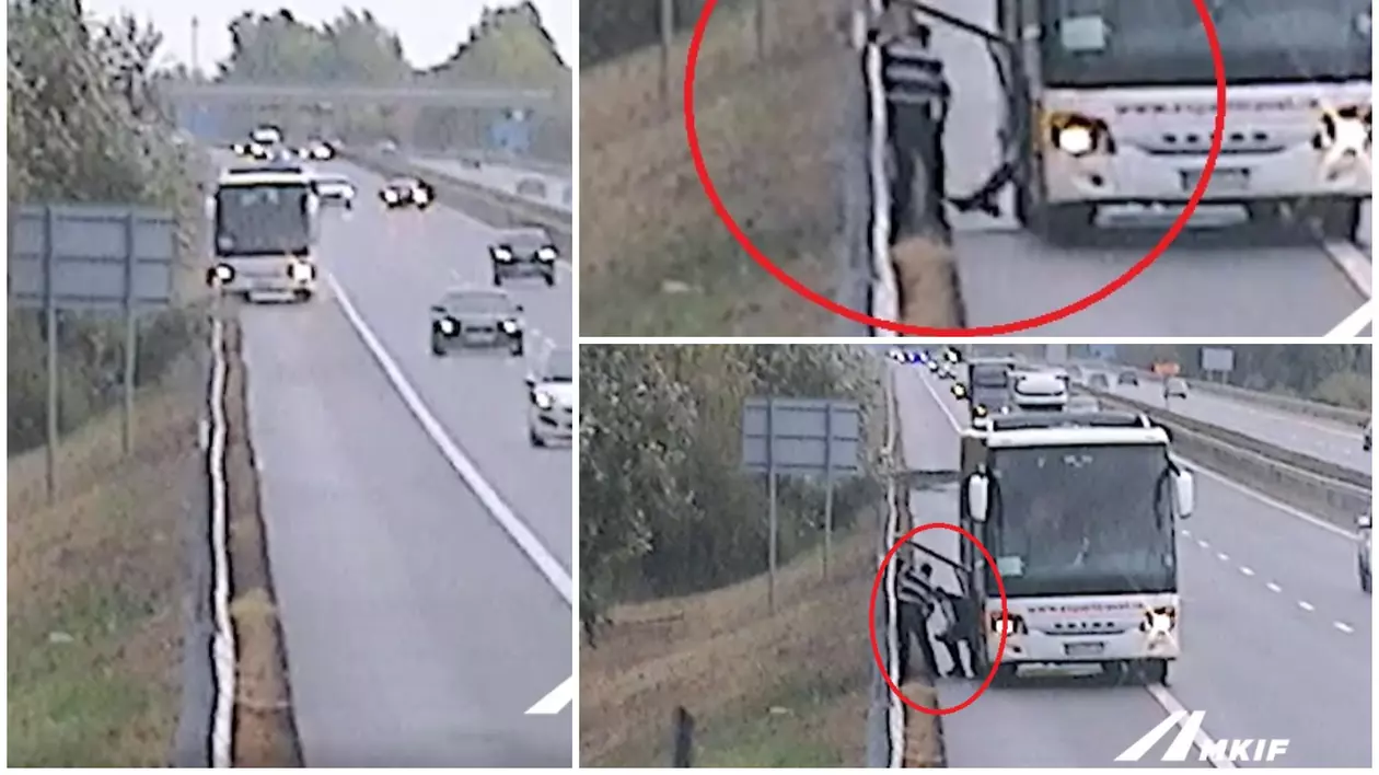 Video viral cu un bărbat care iese din compartimentul de bagaje al unui autocar românesc, după ce șoferul a lovit bariera de protecție, pe o autostradă din Ungaria
