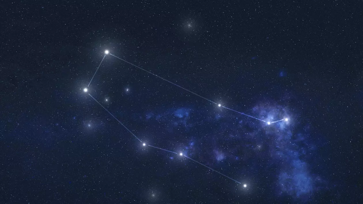 Horoscop zodia Gemeni în 2024 - Imagine cu constalaţia Gemeni, având stelele ce o compun unite cu o linie strălucitoare