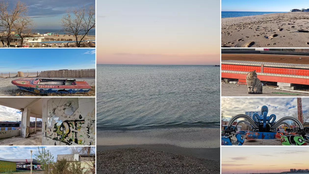 FOTOREPORTAJ Cum arată stațiunea Mamaia iarna: marea liniștii și plaja pescărușilor