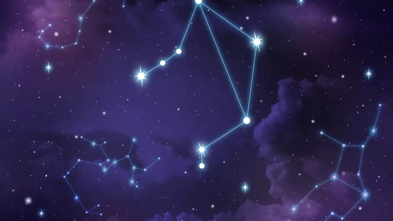 Horoscop zodia Balanță în 2024 - Imagine cu stelee din Constelaţia Balanţei, unite cu o linie strălucitoare.