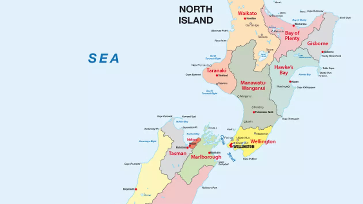 Curiozităţi despre Noua Zeelandă - Imagine cu harta Noua Zeelandă.