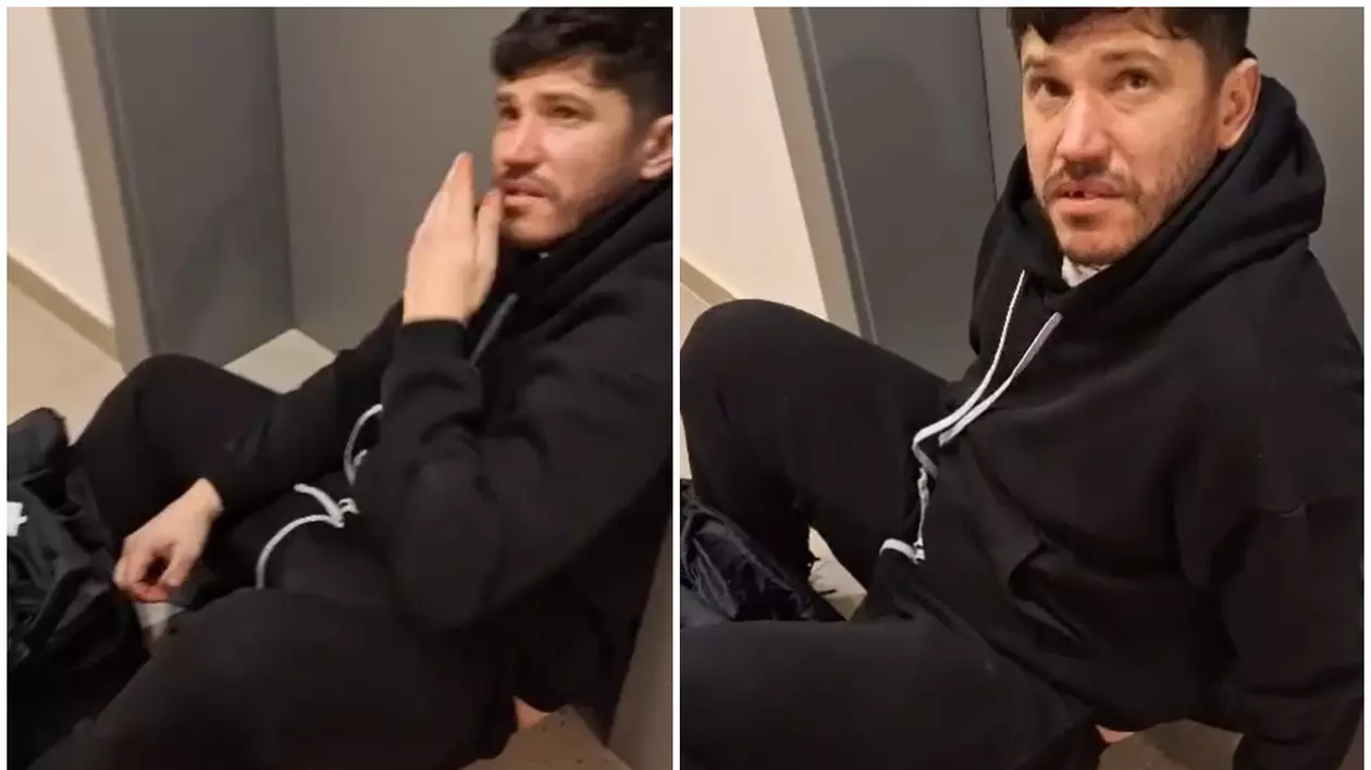 Fostul fotbalist Cristi Tănase, „Dodel”, întins pe jos și lovit la gură, în holul unui bloc: „Ce-am pățit?”. VIDEO