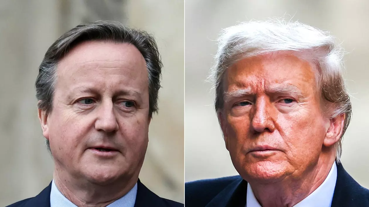 Colaj cu David Cameron (stânga) și Donald Trump FOTO Profimedia