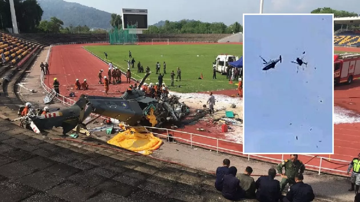 Momentul în care două elicoptere ale marinei malaysiene se ciocnesc în aer. Zece militari au murit | VIDEO
