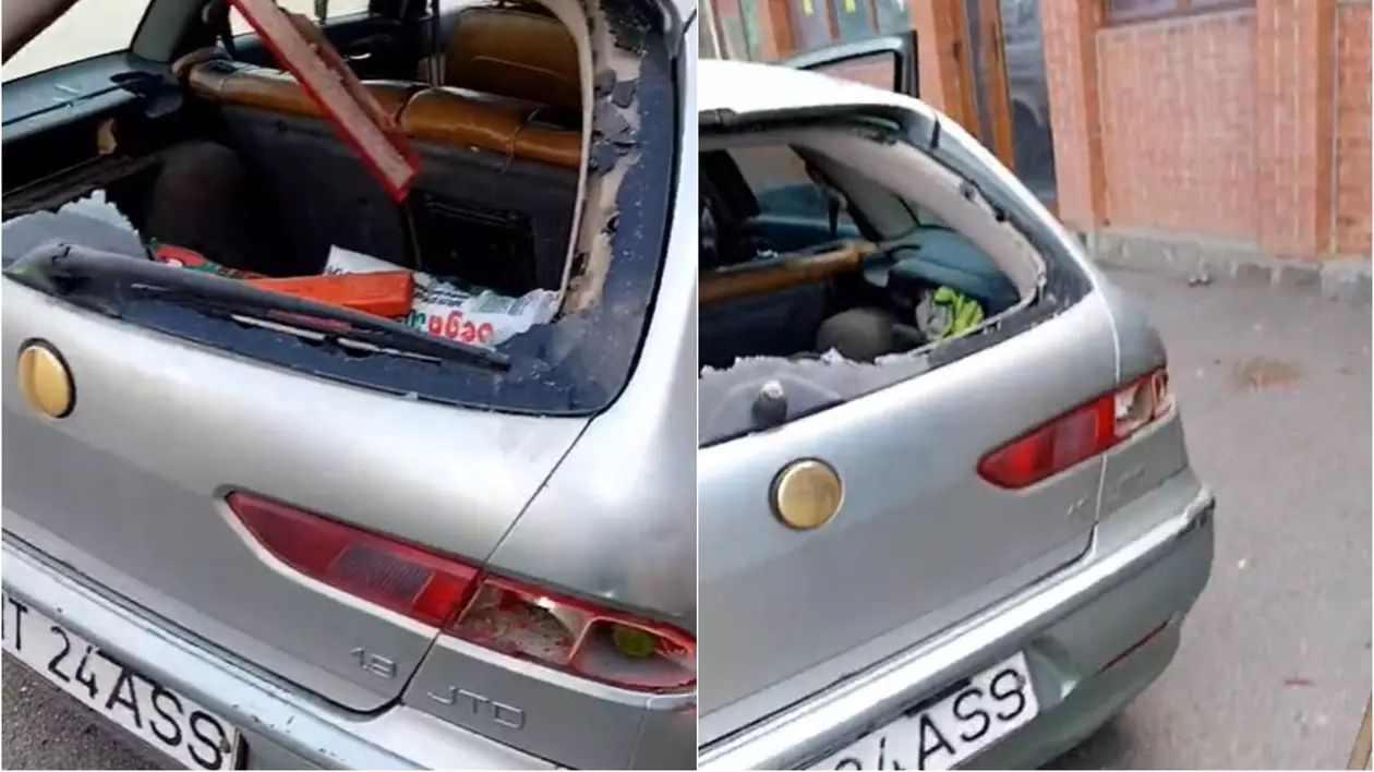 Un şofer din Neamţ şi-a distrus maşina live pe Facebook, de faţă cu poliţiştii, după ce i-a fost reţinut certificatul de înmatriculare. VIDEO