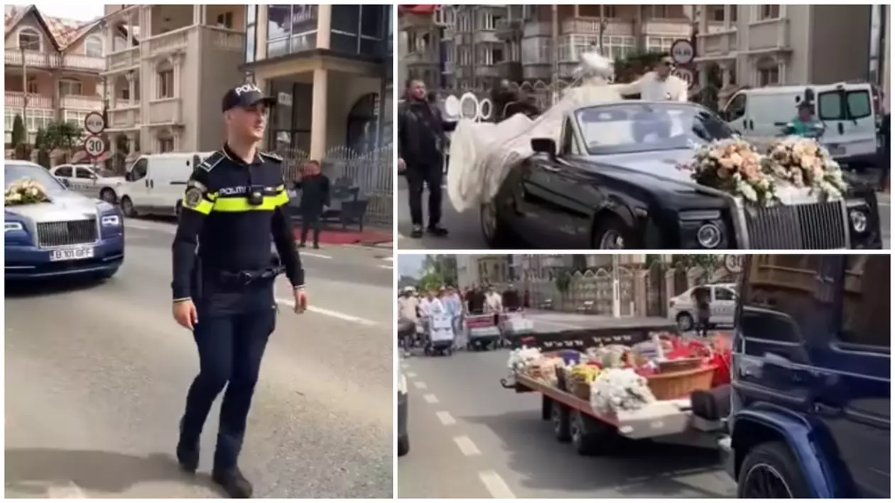 O nuntă cu alai a blocat și șoseaua, și trotuarele la Buzescu, în Teleorman. Ce măsuri a luat Poliția. VIDEO