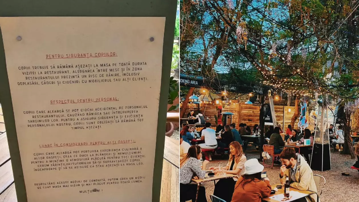 Un restaurant din București le cere clienților să-și țină copiii „tot timpul așezați la masă”. Cum explică decizia