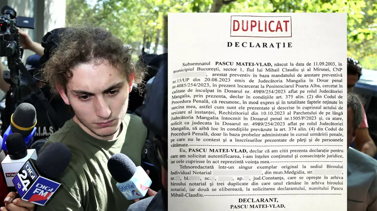 EXCLUSIV. Cum arată declaraţia lui Vlad Pascu de recunoaştere a faptelor prin care ar putea obţine o pedeapsă mai mică în dosarul accidentului de lângă 2 Mai