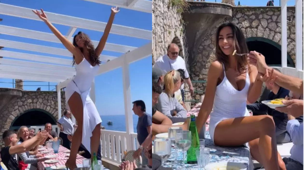 Mădălina Ghenea dansează pe masă