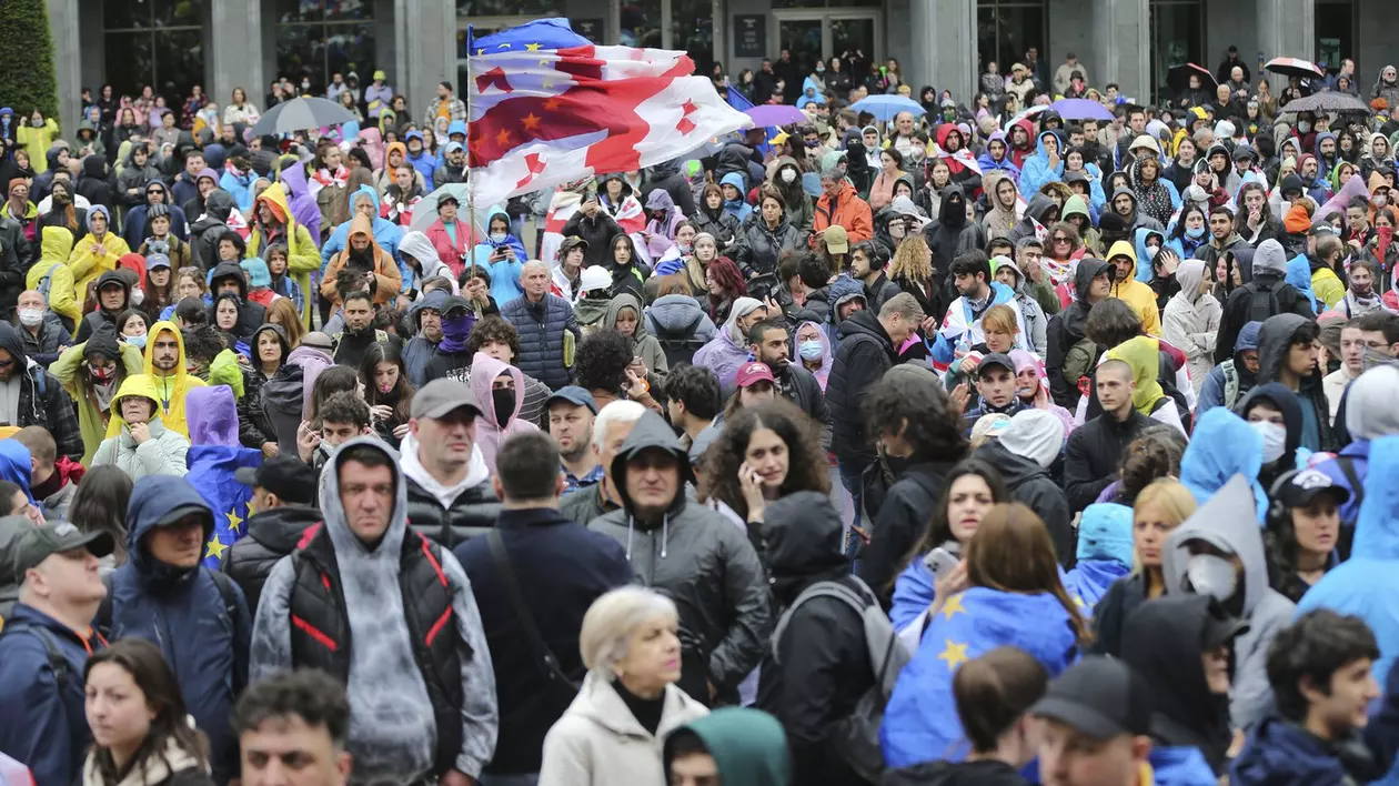 Manifestație la Tbilisi împotriva legii privind influența străină Foto: Profimedia