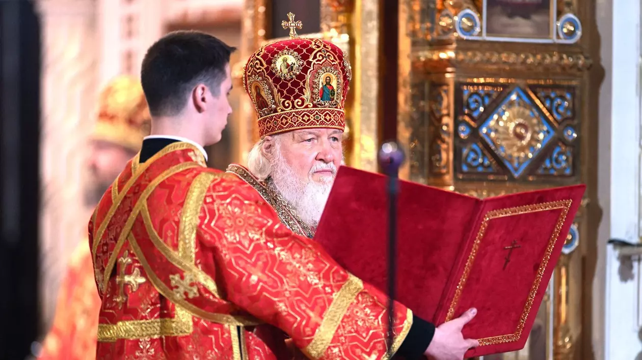 Patriarhul Chiril I al Moscovei și al Întregii Rusii la slujba de Înviere Foto: Profimedia