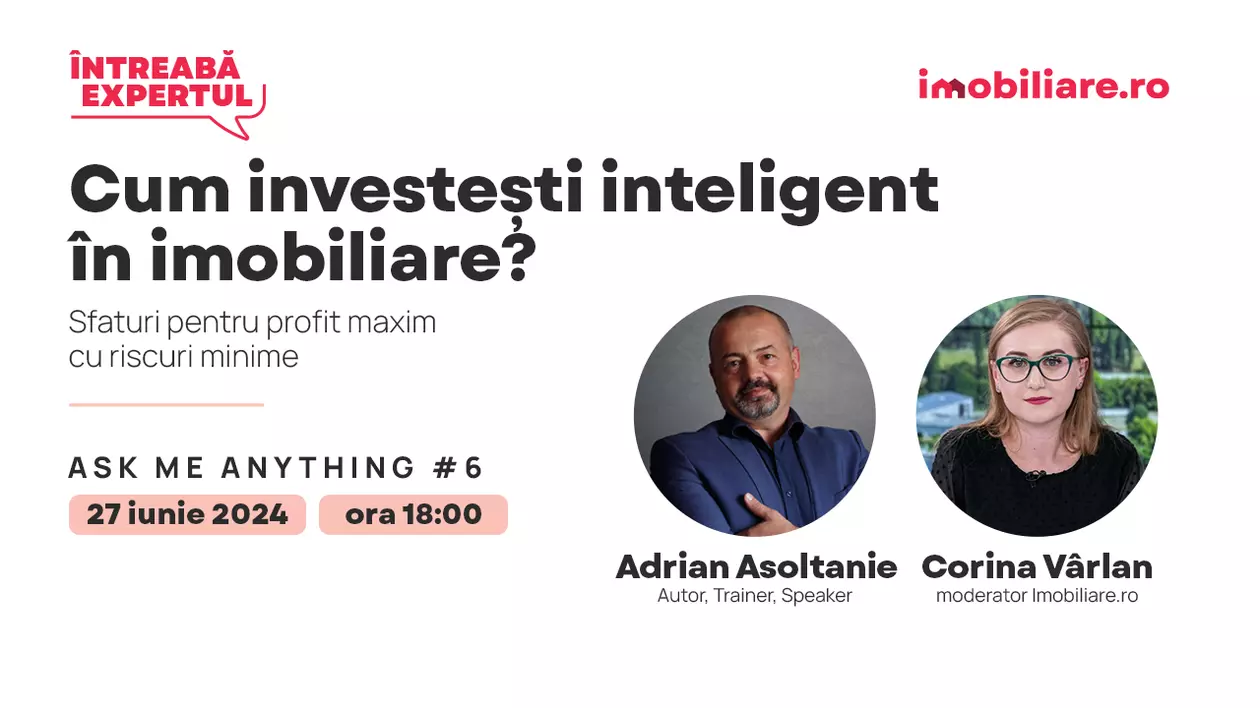 Cum investești inteligent în imobiliare? Participă la acest webinar gratuit organizat de Imobiliare.ro și învață să faci profit maxim cu riscuri minime