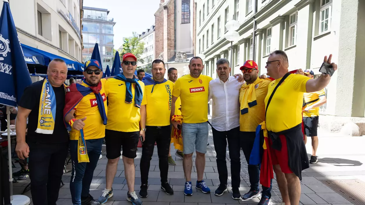 Euro 2024. Marcel Ciolacu a cântat cu suporterii echipei naționale înainte de meciul cu Ucraina