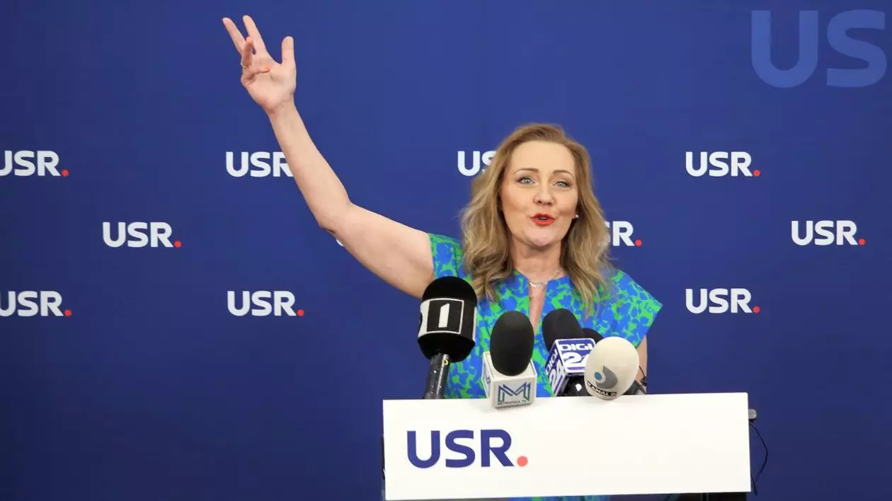 Elena Lasconi, după ce a fost aleasă președintele USR pe 26 iunie. Foto: Cristian Otopeanu / Libertatea