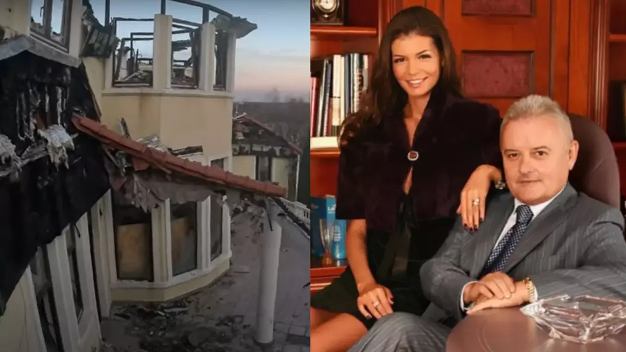 Imagini noi cu vila din Izvorani în care a locuit Irinel Columbeanu. La 4 ani de la incendiu, casa nu mai are acoperiș, iar interiorul e distrus
