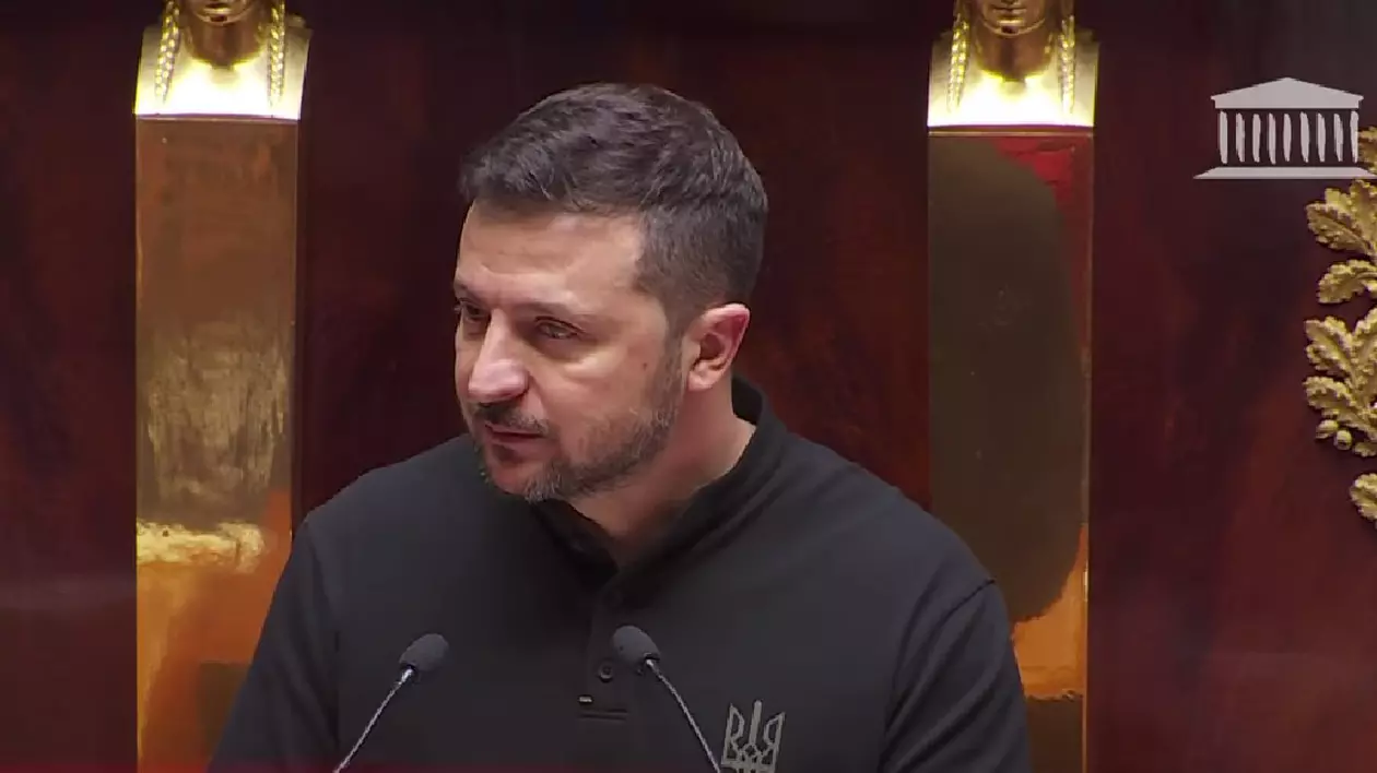 Volodimir Zelenski, în Parlamentul francez Captură YouTube