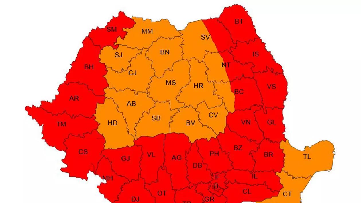 Cod roșu de caniculă pentru mai mult de jumătate de țară: zile de foc și nopți tropicale. Prognoza detaliată