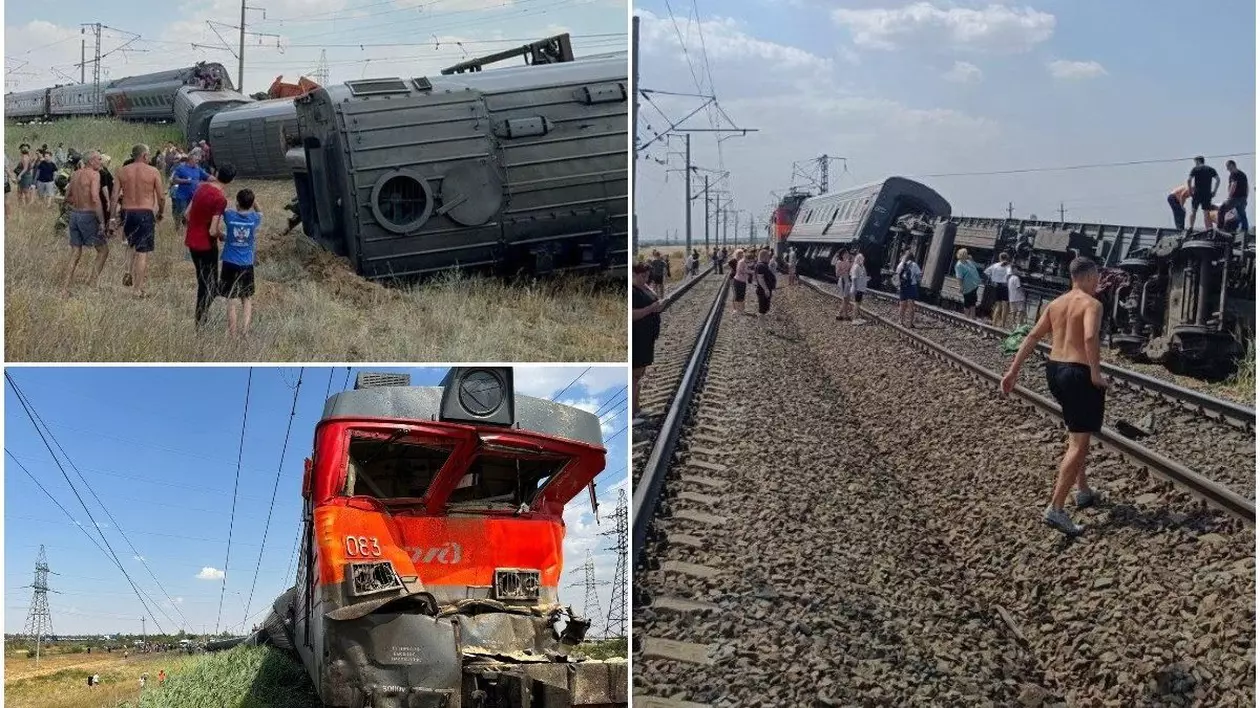 Accident de tren în Rusia: cel puțin doi morți și până la 100 de răniți, după ce opt vagoane ale unei garnituri de pasageri au deraiat în urma ciocnirii cu un camion | VIDEO