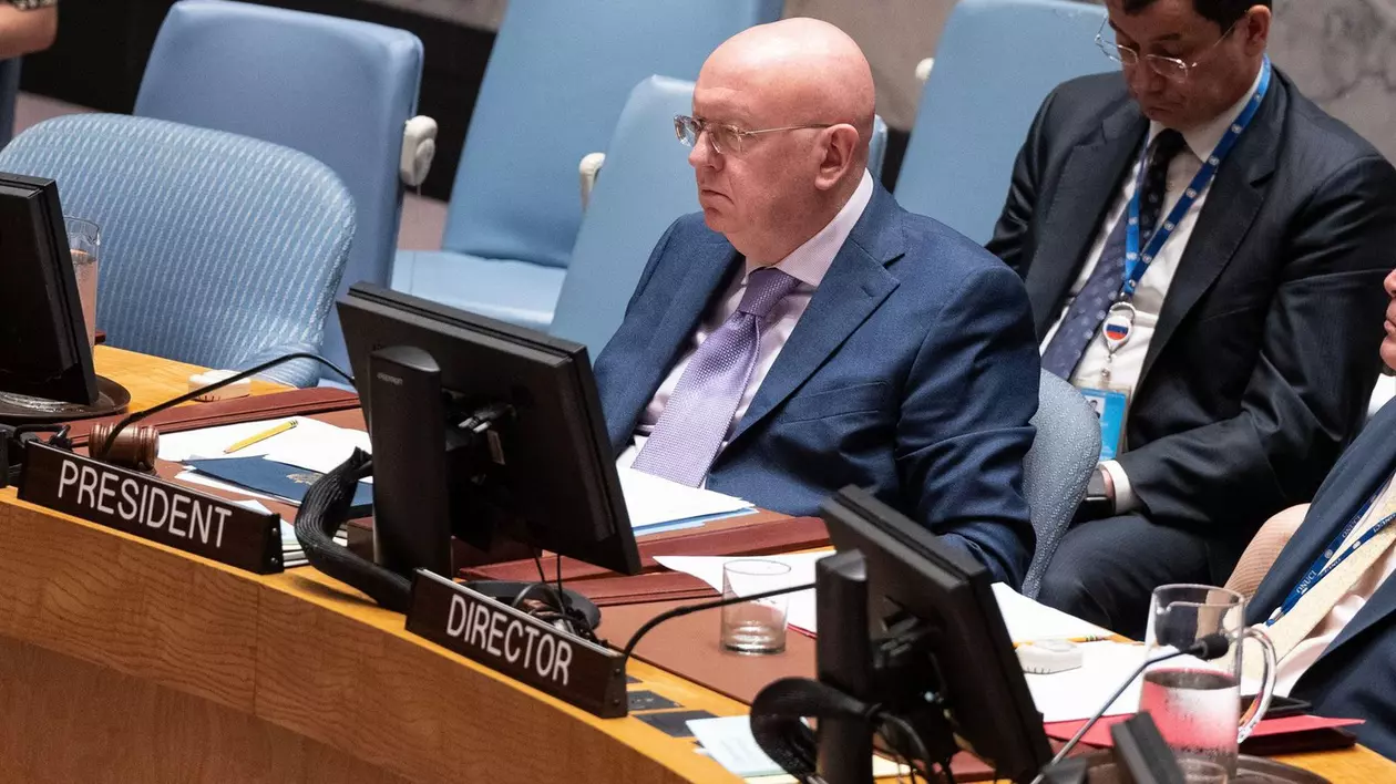 Vasili Nebenzia, în prim-plan, reprezentantul Rusiei la ONU Foto: Profimedia