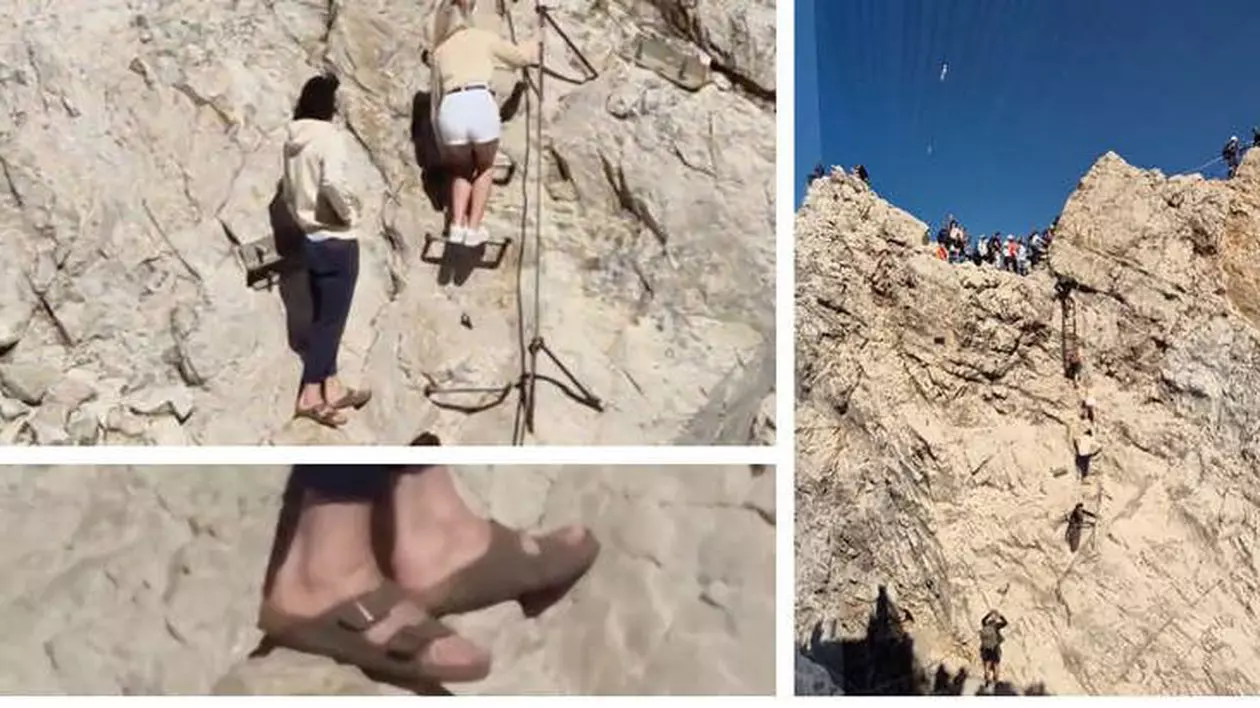 „Nimic nu te mai surprinde”. Turiști filmați în șlapi și pantaloni scurți, pe Zugspitze, cel mai înalt vârf din Germania | VIDEO