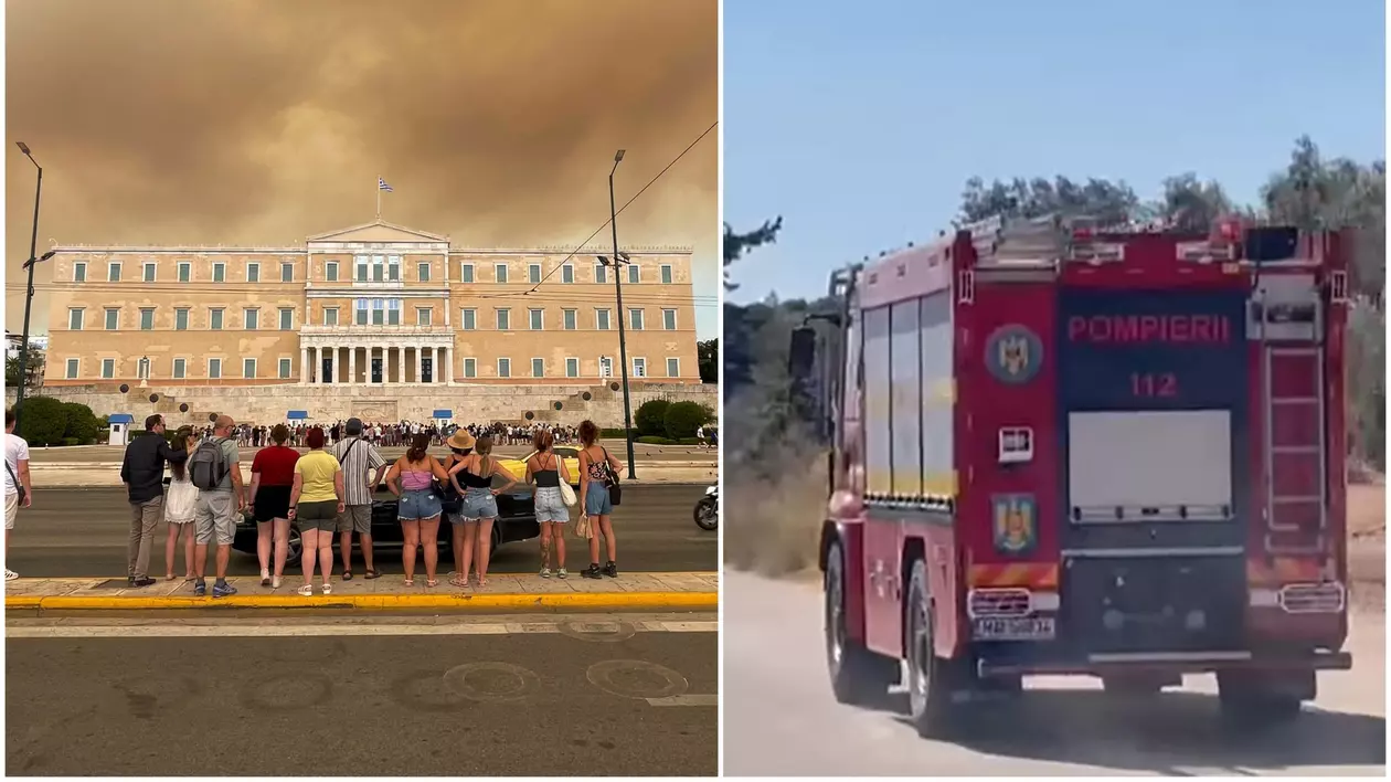 Incendii puternice de vegetație în Grecia. Pompierii români ajută la stingerea focului în apropiere de Atena