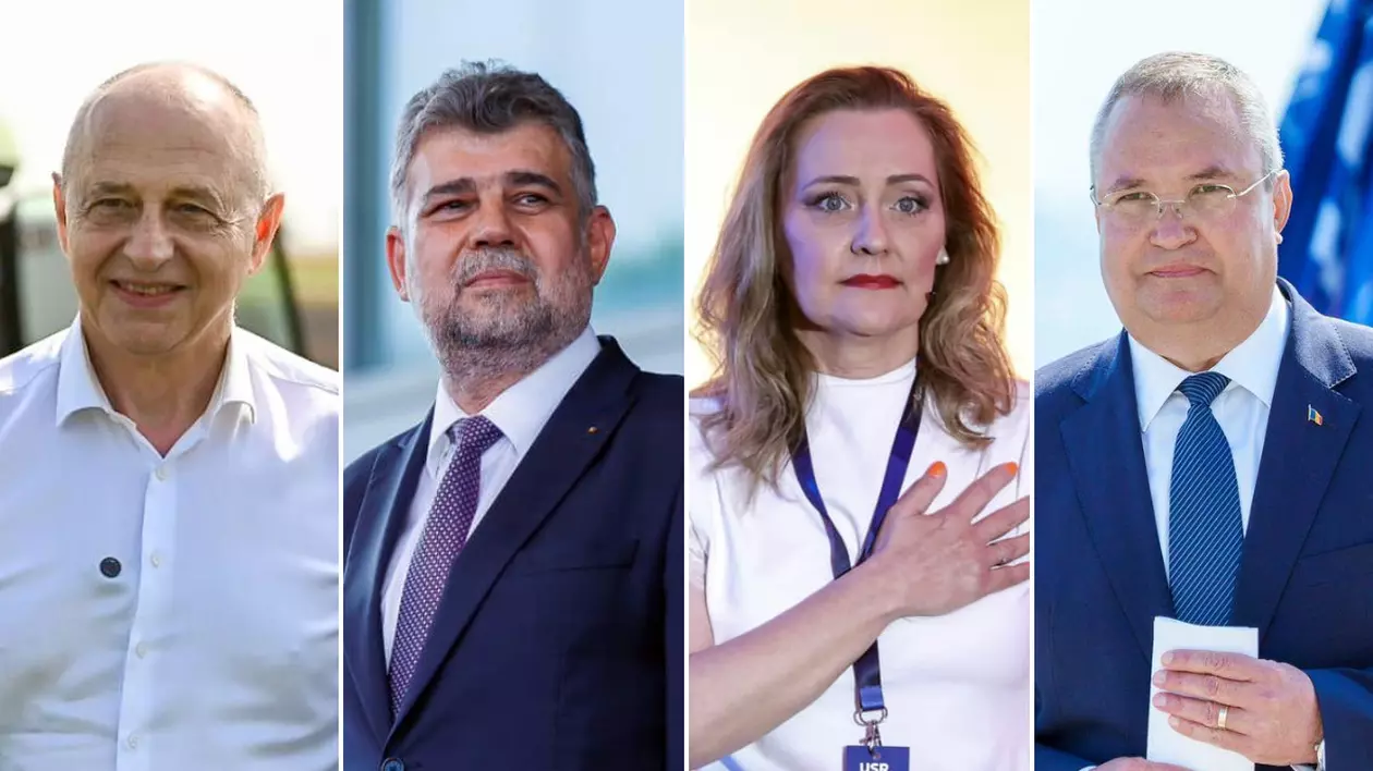 Mircea Geoană, Marcel Ciolacu, Elena Lasconi și Nicolae Ciucă Colaj Libertatea