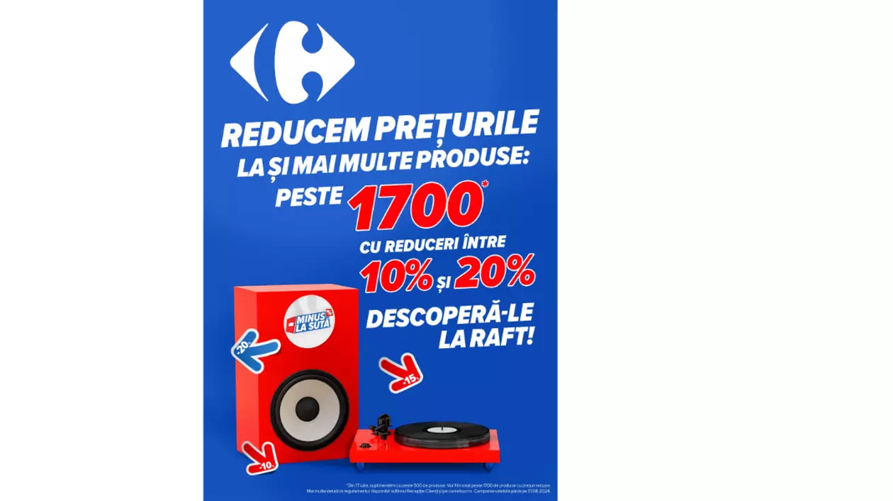 Economii mari, cu pași mici: descoperă avantajele programului Carrefour de reducere a prețurilor, Minus la Sută