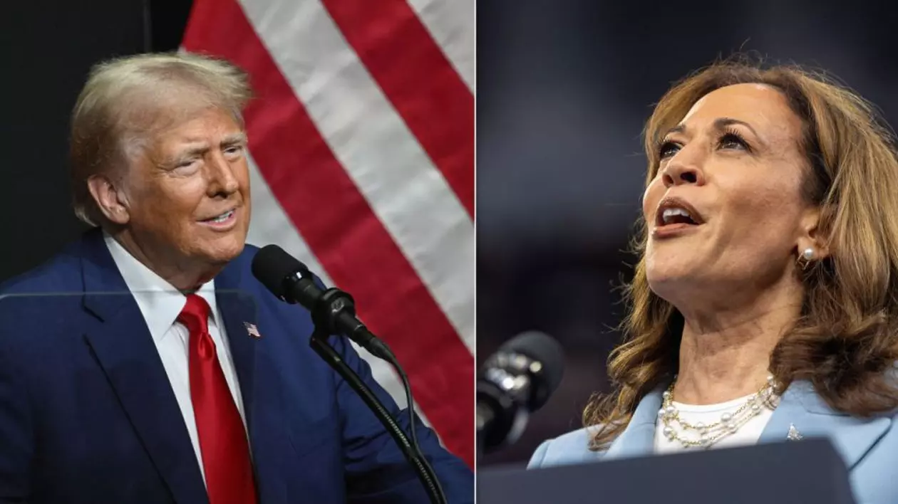 Colaj cu Donald Trump și Kamala Harris Foto: Hepta