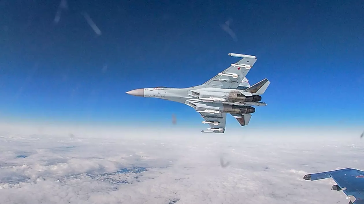 Avion rusesc Su-30SM în timpul unui antrenament Foto: Profimedia