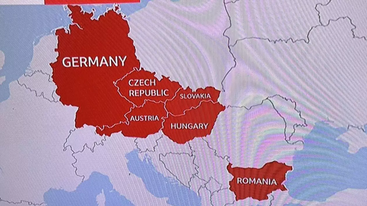 BBC a încurcat iar România cu Bulgaria, pe o hartă despre inundațiile care au devastat Europa