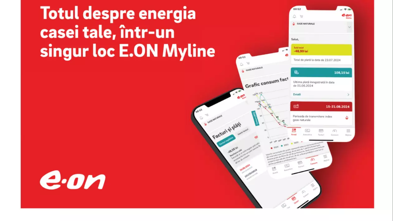 1 minut și 30 de secunde lunar, pentru gestionarea consumului de energie în aplicația E.ON Myline