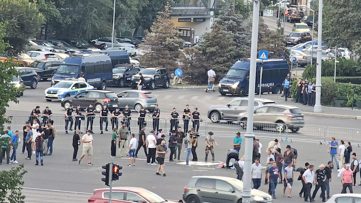 Imagine cu alveola din Piața Victoriei, unde a avut loc protestul ciobanilor. Foto: Cristian Otopeanu / Libertatea