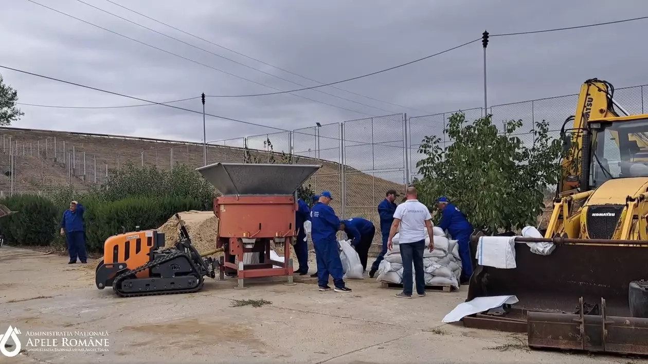Autoritățile se pregătesc pentru viitura de pe Dunăre. 1.000 de saci de nisip, transportaţi pe sectorul românesc al fluviului VIDEO